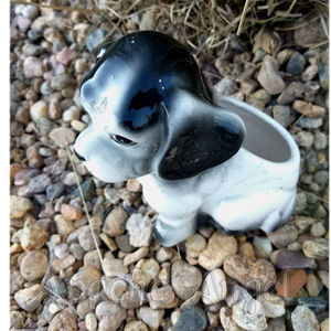 Vintage Accents - Vtg Ceramic Puppy Dog Flower Pot Planter Vintage Accents - Vtg Ceramic Puppy Dog Flower Pot Planter